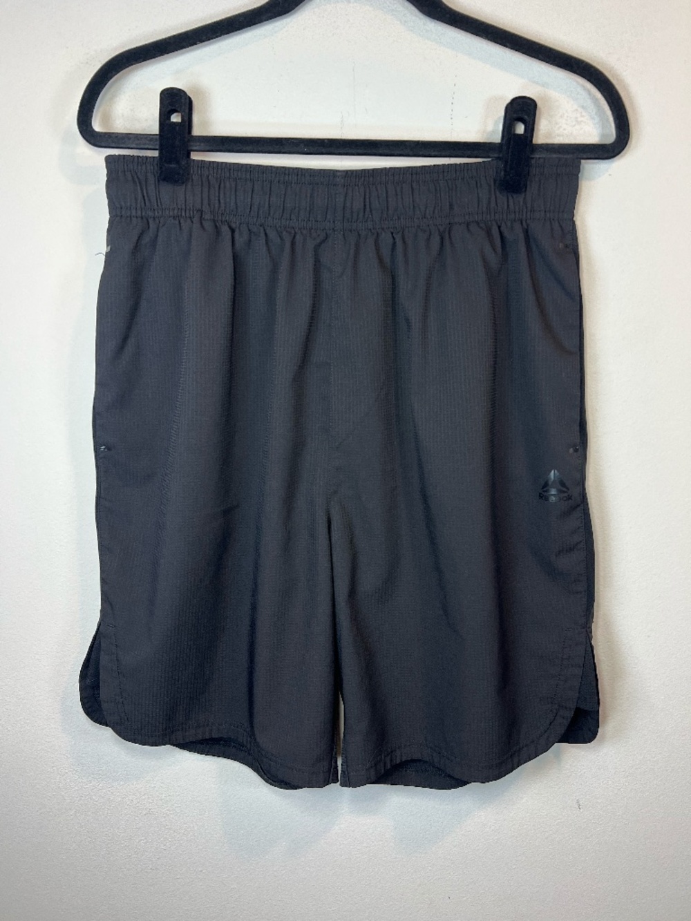 Reebok Athletic Shorts Black Drawstring Lightweight Pockets Gym Workout Sz Large